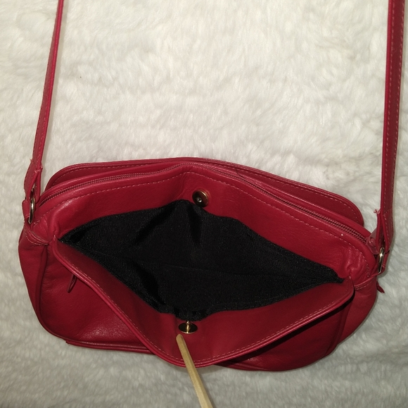 Samantha Scott Red Small Leather Crossbody Shoulder Purse Pocketbook - Picture 8 of 11